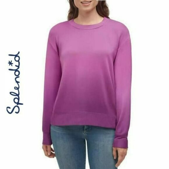 NWT Splendid Super Soft Ombre Dip Dye Lightweight Sweater Pullover Top - Picture 1 of 5